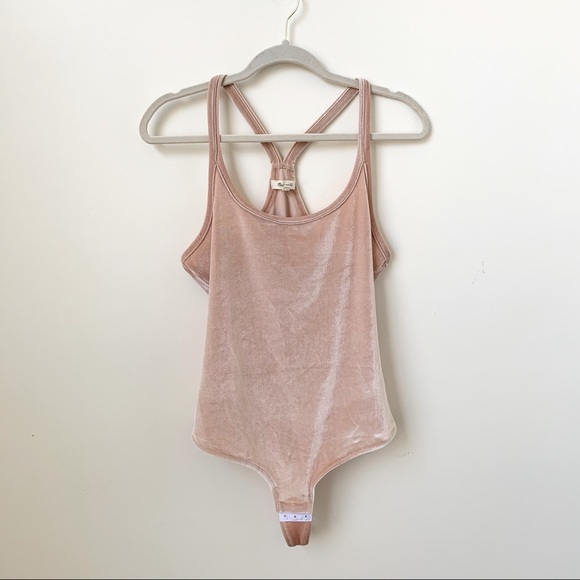 NWT Madewell Velour Blush Racerback Bodysuit - Picture 4 of 8
